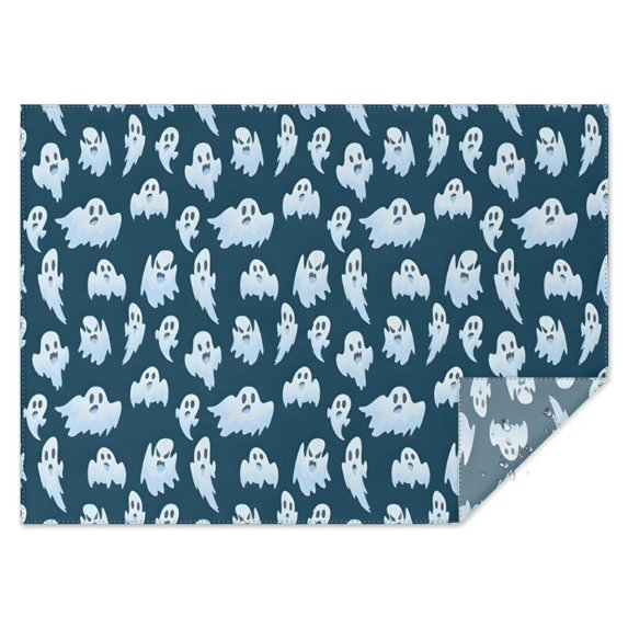 Smiling Ghosts Halloween Pattern Rectangle Tablecloth 60"x84",Waterproof Polyester Rectangle Table Cloth, Wipeable Spillproof Polyester Tablecloth for Dining, Camping, Indoor and Outdoor