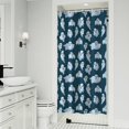 thumbnail image 1 of Dark Blue Halloween Ghosts Shower Curtain 36"x72" ,Bathroom Decorative Shower Curtains Set with 12 Hooks,Modern Waterproof Washable Shower Curtain, 1 of 6