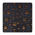 thumbnail image 1 of Dark Blue Halloween Pumpkin Faces Square Fitted Tablecloth with Elastic Edge,Square Table Cover,Washable Elastic Table Cover for Home Kitchen Party Decor 34"x34", 1 of 6