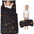 thumbnail image 1 of Dark Blue Halloween Pumpkin Faces Toddler Nap Mats for Kids Preschool,50"x20" Sleeping Mat Bag or Kids,Toddler Sleeping Bag,Toddler Nap Mat or Daycare, 1 of 6