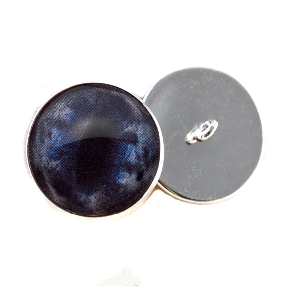 Dark Blue Horse Sew-On Button Glass Eyes