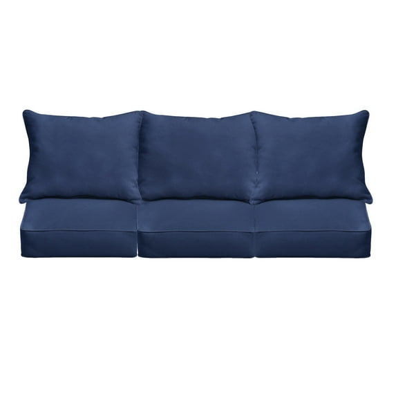 Dark Blue Indoor/Outdoor Deep Seating Sofa Set, Corded