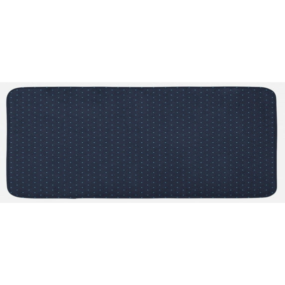 Dark Blue Kitchen Mat, Simple Small Color Dots on Dark Blue Background Retro Style Pattern, Plush Decorative Kitchen Mat with Non Slip Backing, 47" X 19", Pale Blue and Dark Blue, by Ambesonne