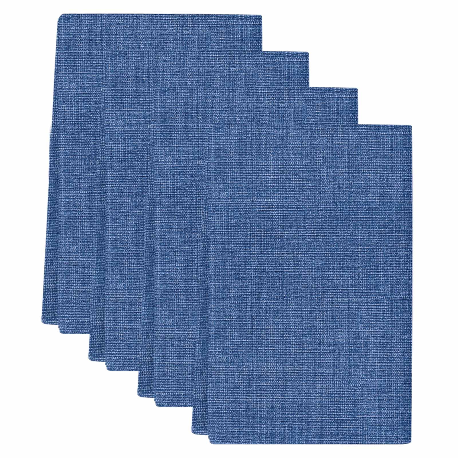 Navy Blue Kitchen Towels Set of 4, Vintage Country Monochrome Farmhouse Soft Microfiber Dish Towels, Absorbent Quick-Dry Washable Dishcloths for Kitchen Cleaning, Drying Dishes, 18x28 Inches