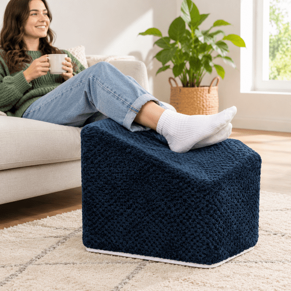 Stream Foot Dark Blue L-shaped Ottoman, 20