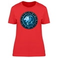 thumbnail image 1 of Dark Blue Leo Zodiac T-Shirt Women -Image by Shutterstock, Female x-Large, 1 of 2