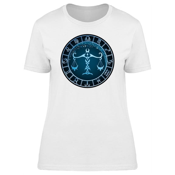 Dark Blue Libra Zodiac T-Shirt Women -Image by Shutterstock, Female Large