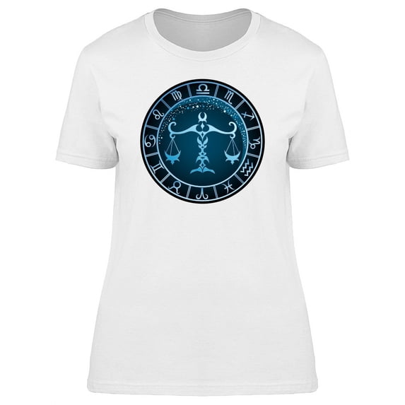 Dark Blue Libra Zodiac T-Shirt Women -Image by Shutterstock, Female Medium