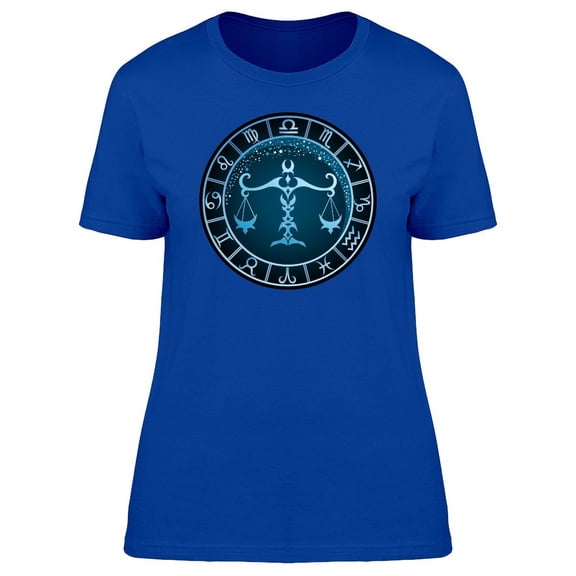 Dark Blue Libra Zodiac T-Shirt Women -Image by Shutterstock, Female XX-Large