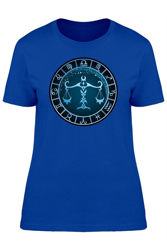 Dark Blue Libra Zodiac T-Shirt Women -Image by Shutterstock, Female XX-Large