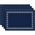 thumbnail image 1 of Dark Blue Linen Placemats, 18 x 12 inch, Waterproof and Absorbent Holiday Table Mats Set of 4 for Home Dining & Special Occasions, 1 of 6