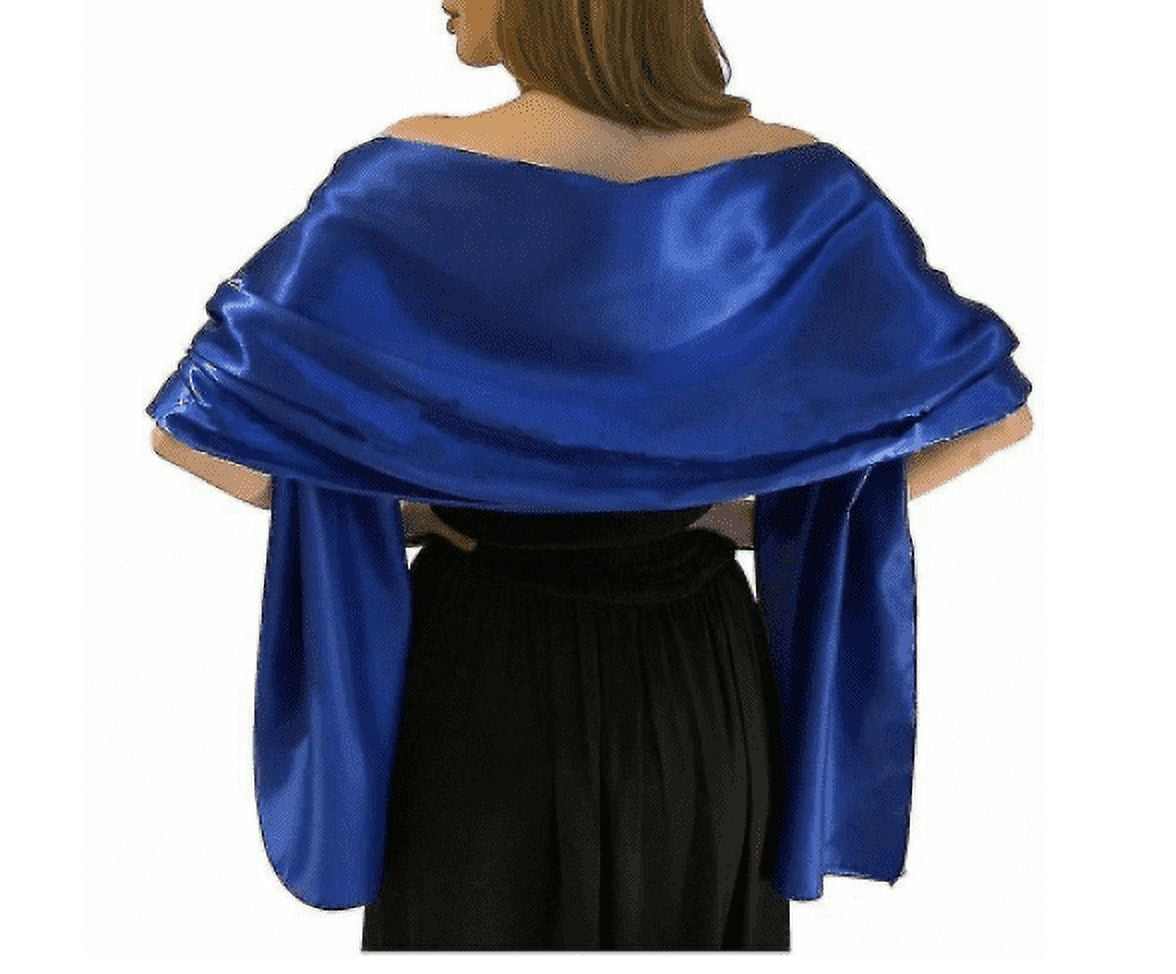 Dark Blue Long Elegant Party Scarf Fashion Satin Shawl For Women Evening  Dresses Soft Wrap - Walmart.com