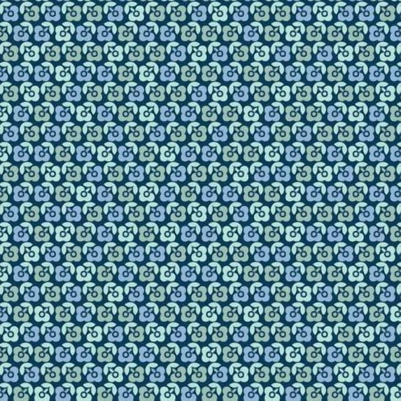 Dark Blue Lucky Flower - Maywood Studio - Vintage Flora - 10338M-N