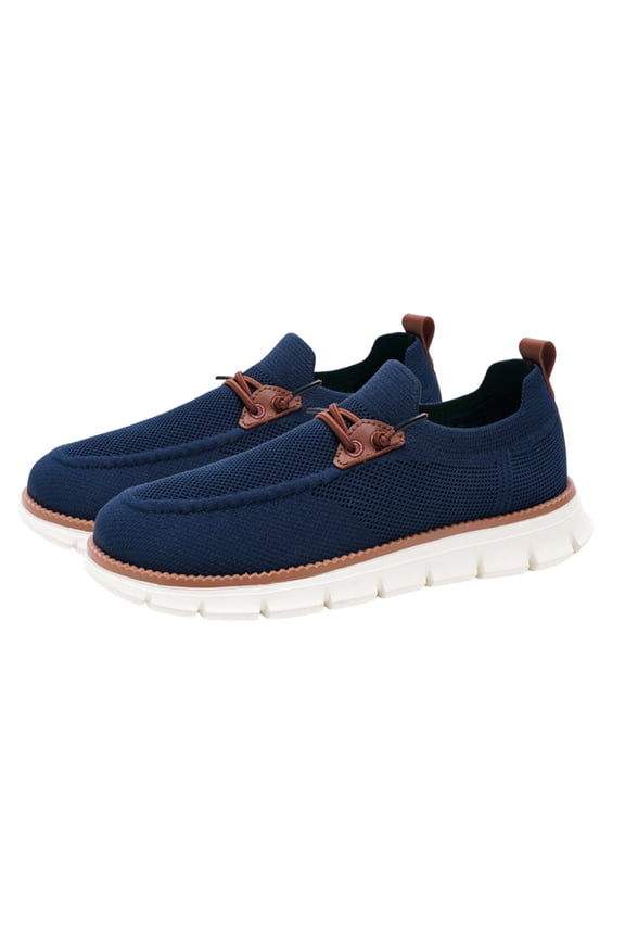 Dark Blue Male Everyday Shoes With Mesh Material And Flexible Inner For Casual Use Breathable Construction And Easy Slip-On Style