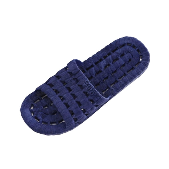 Dark Blue Male Pvc Shower Slippers Versatile Design Non-Slip Deep Shade For Bathroom