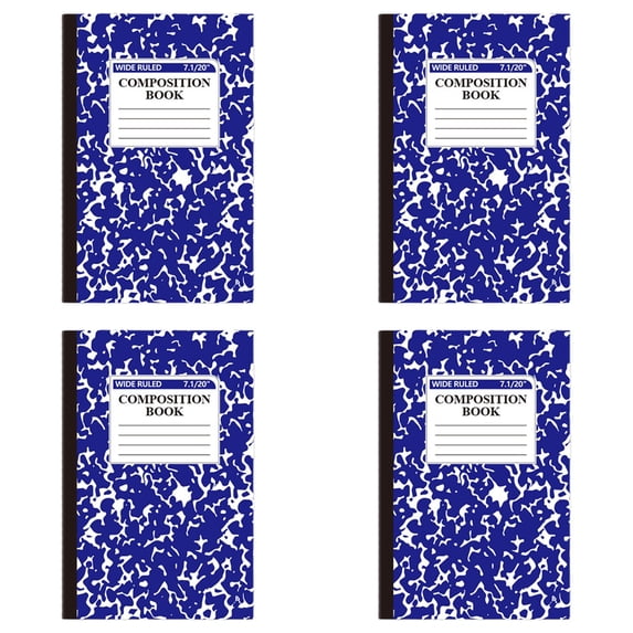 Dark Blue Marble Composition Book, A5 College Ruled Notebook With Lined Journal Pages, Writing Notepad For Office Supplies
