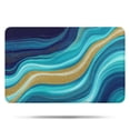 thumbnail image 1 of Dark Blue Marble Gold Line Pattern Bathroom Rugs Mat,Non Slip Microfiber Bathroom Rug,Rubber Backing,Soft Bathroom Mats for Bathroom Floor,Tub and Shower,17x27in(43x68cm), 1 of 5