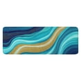 thumbnail image 1 of Dark Blue Marble Gold Line Pattern Kitchen Rug Mat,Kitchen Runner Rugs Non Skid Washable,Decorative Kitchen Floor Mats for Kitchen,Sink,Laundry,17"x47.2", 1 of 7