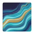 thumbnail image 1 of Dark Blue Marble Gold Line Pattern Square Fitted Tablecloth with Elastic Edge,Square Table Cover,Washable Elastic Table Cover for Home Kitchen Party Decor 34"x34", 1 of 6
