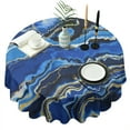 thumbnail image 1 of Dark Blue Marble Round Table Cloth,Wrinkle Resistant Table Cover with Polyester,Waterproof Reusable Tableclothes for Easter Birthday Picnic Wedding (Round,60x60inch), 1 of 6