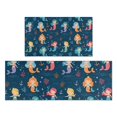 thumbnail image 1 of Dark Blue Mermaid Pattern Kitchen Rugs Sets Of 2,Anti Fatigue Kitchen Mat Rugs Non Slip Washable,Decorative Kitchen Floor Mats for Kitchen,Sink,Laundry,17"x30"+17"x47", 1 of 7