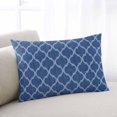 thumbnail image 1 of Dark Blue Morocco Throw Pillow Covers, Ethnic Abstract Geometric Quatrefoil Grid Soft Breathable Pillow Cases with Invisible Zipper, Standard Pillowcases for Couch Bed Sofa Chair 20x26 Inches, 1 of 9