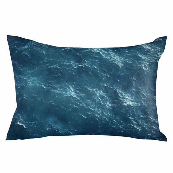 Dark Blue Nautical Throw Pillow Cover 20 x 30 Inch Decorative Pillow Cover Ocean Beach Coastal Seaside Lumbar Pillowcase Seasonal Rectangle Cushion Case for Couch Sofa Bed Living Room