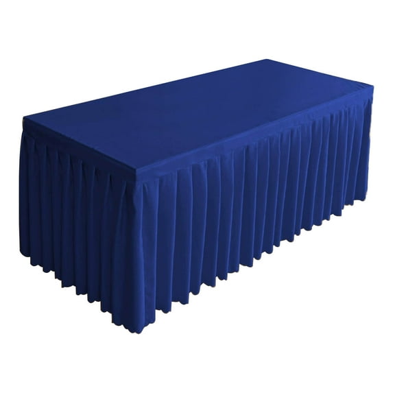 Solid Color Conferences Table Skirt Proof Decorative Polyester Tablecloth Wrinkle Ruffled Banquet Wedding