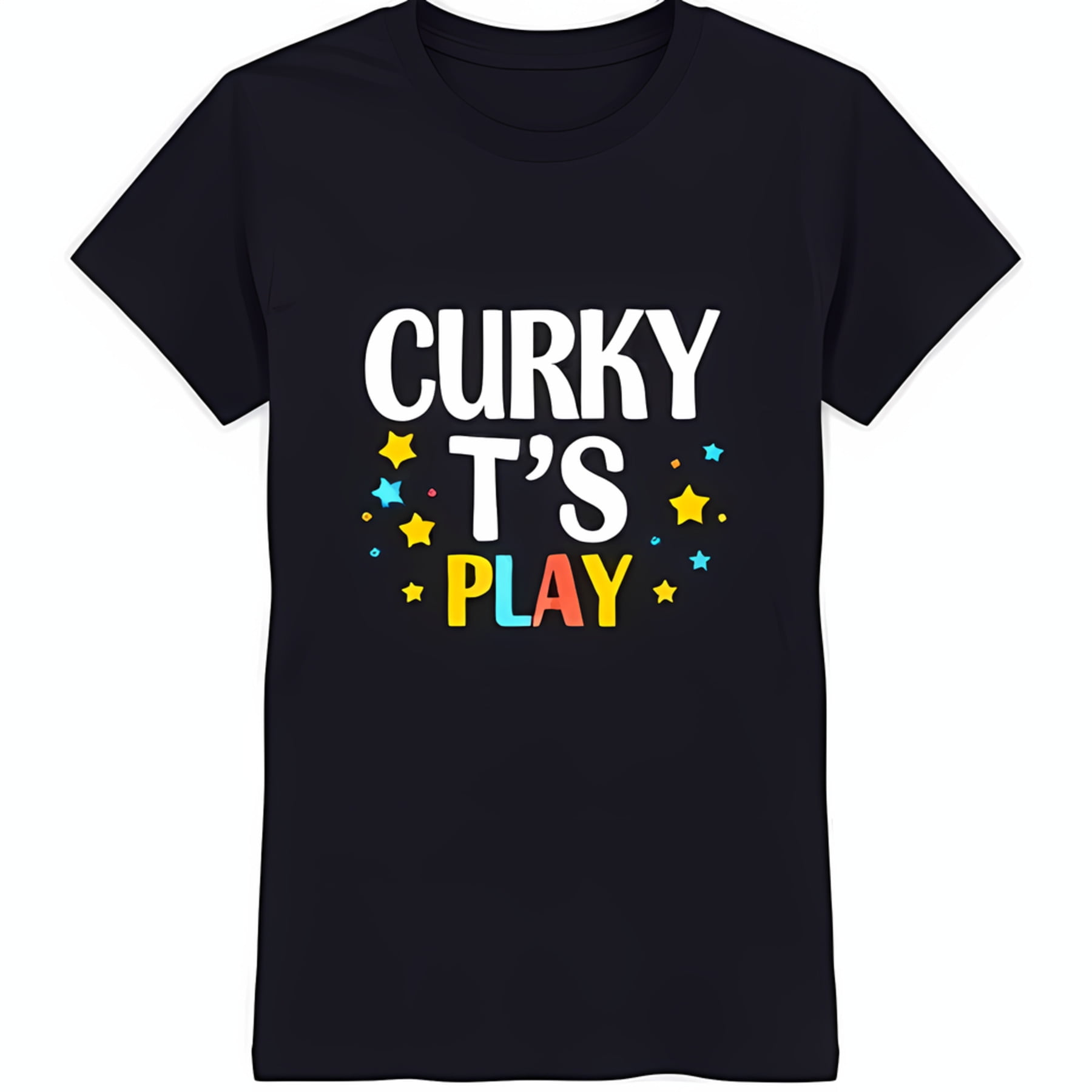 Blue Text Print T-Shirt