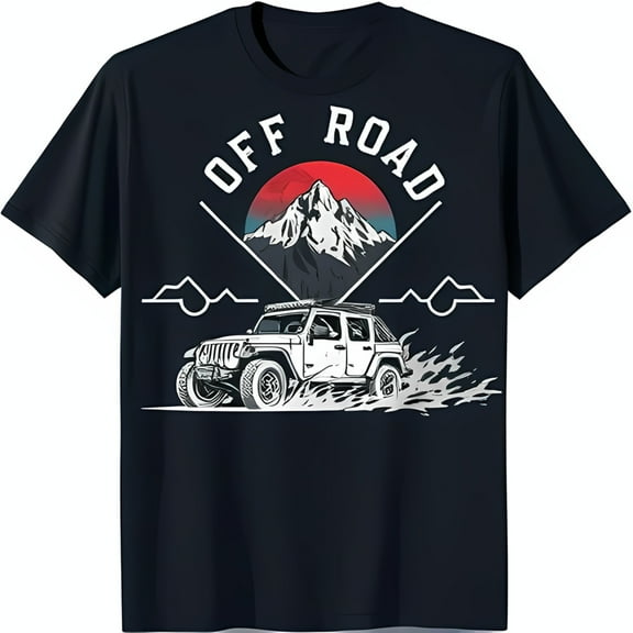 Dark Blue Off Road T-Shirt Mountain Pass Adventure Graphic Tee
