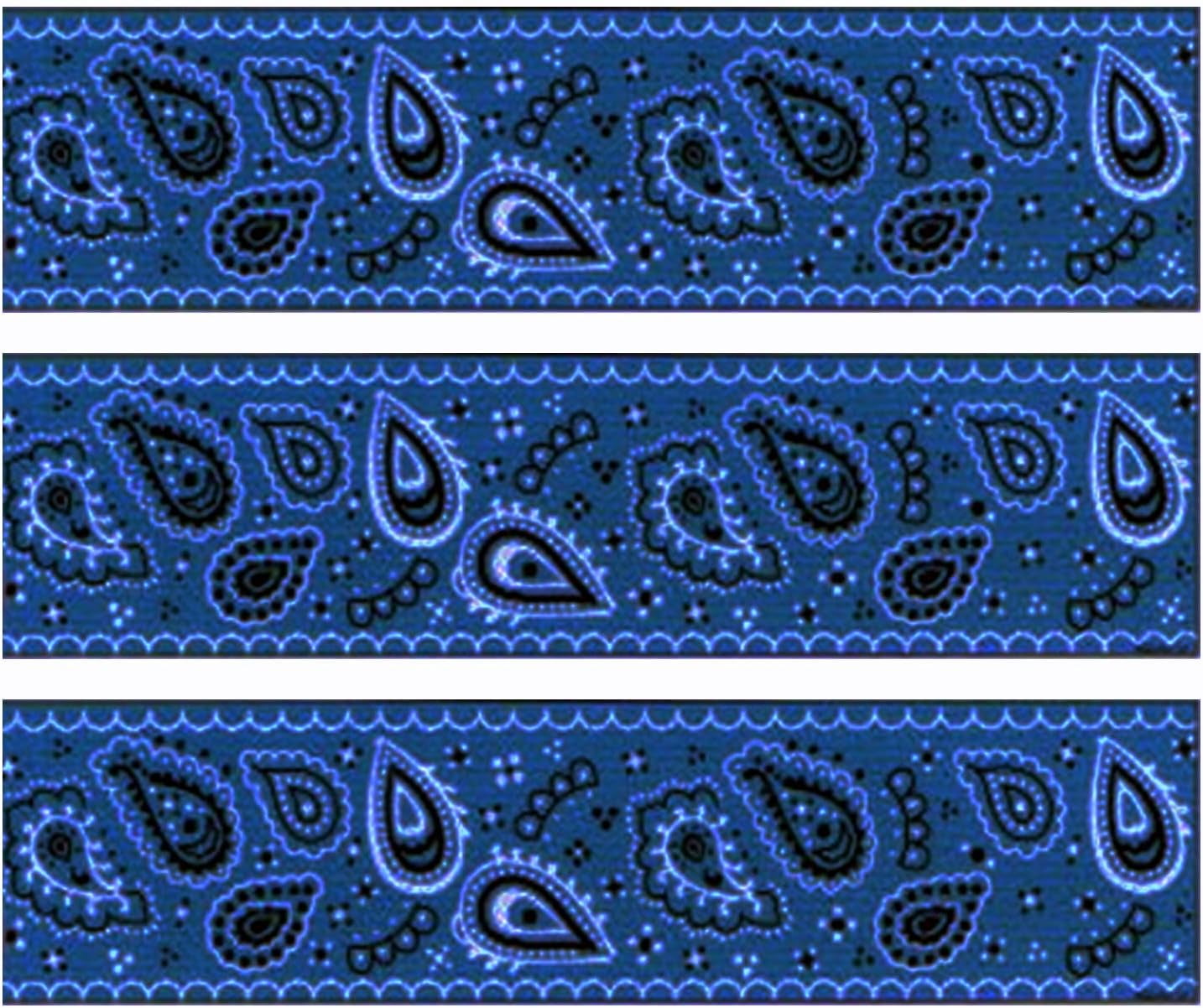 Toppers Border Dark Blue Paisley Bandana Cake Border Side Strips - Edible Cake Side ...