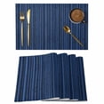 thumbnail image 1 of Dark Blue Placemats Set of 4, Retro Farmhouse Plants Wall Lines Texture Placemats for Dining Table, Place Mats for Kitchen Tabletop, Waterproof Wipeable Dining Table Mats Set, 1 of 9