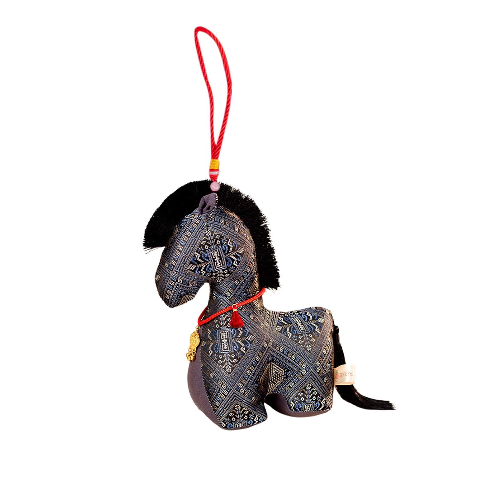 Dark Blue Plush Horse Pendant Decoration For 2026 Chinese New Year ...