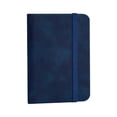 thumbnail image 1 of Dark Blue Pocket Notebook for Daily Use, Leather Cover Small Journal for Travel, Elastic Closure Portable Notepad for Writing, Memo, Office School Supplies, Business Gift, 4X3In, 1 of 5
