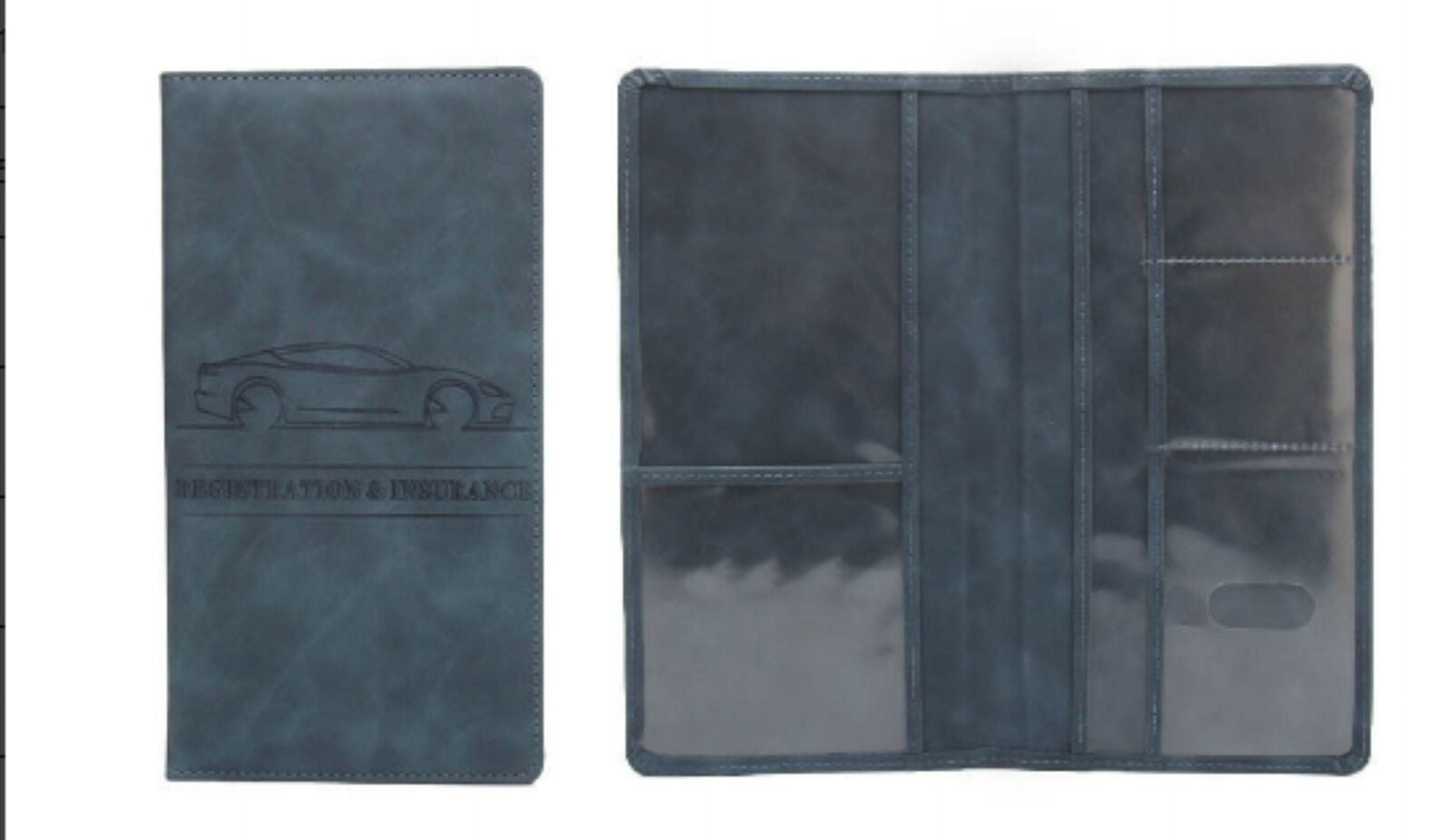 Leather Registration And Insurance Card Holder Men Women - View #2