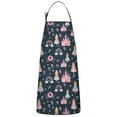 thumbnail image 1 of Dark Blue Princess Castle Night Pattern Apron-Garden Aprons for Women with Pockets-Cotton Linen Waterproof Kitchen Cooking Gardening Aprons Adjustable for Kitchen,Cooking,BBQ and Salon 33x27 Inch, 1 of 4