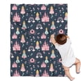 thumbnail image 1 of Dark Blue Princess Castle Night Pattern Blanket,Comfortable Soft Flannel Throw Blanket,All Season,Warm Lightweight Blankets for Sofa Bed Couch Living Room Chair,30"x40", 1 of 4