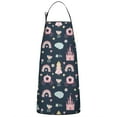 thumbnail image 1 of Dark Blue Princess Castle Pattern Apron-Garden Aprons for Women with Pockets-Cotton Linen Waterproof Kitchen Cooking Gardening Aprons Adjustable for Kitchen,Cooking,BBQ and Salon 33x27 Inch, 1 of 7