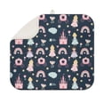 thumbnail image 1 of Dark Blue Princess Castle Pattern Dish Drying Mat for Kitchen 1 Pack, Ultra Absorbent Microfiber Dishes Drainer Mats,16"x18", 1 of 6