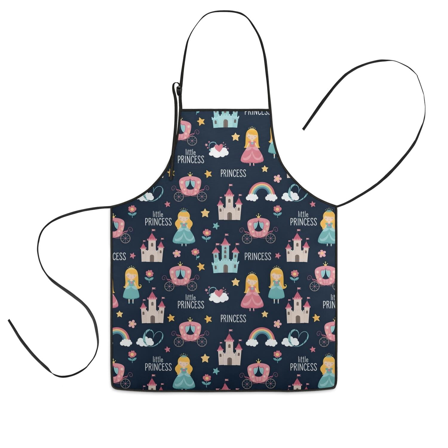 Castle Apron Dark Blue Princess Castle Pattern Kids Aprons for Girls and Boys ...