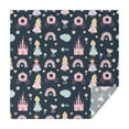 thumbnail image 1 of Dark Blue Princess Castle Pattern Square Tablecloth,Waterproof Square Table Cover,Wipeable Spillproof Washable Table Cover for Home Kitchen Party Decor 42"X42"(107x107cm), 1 of 6