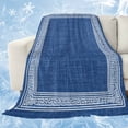 thumbnail image 1 of Dark Blue Retro Greek Key Cooling Blanket,Lightweight Breathable Summer Throw Blanket with Double Sided Cold Effect,Geometric Greece Ancient Rustic Picnic Blankets Bed Sheet for Hot Sleepers 30"x40", 1 of 8