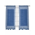 thumbnail image 1 of Dark Blue Retro Greek Key Curtains 63 Inch Length,Sheer Curtains for Bedroom Living Room Window Geometric Greece Ancient Rustic Rod Pocket Drapes Kitchen Curtains Small Half Window 42"x63" 2 Panels, 1 of 6