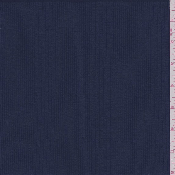 Dark Blue Rib Knit, Fabric Sold By the Yard