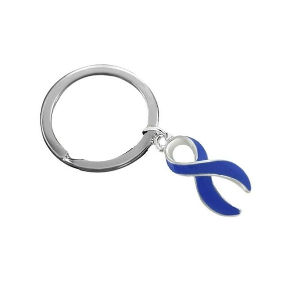 Dark Blue Ribbon Split Style Key Chains