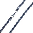 thumbnail image 1 of Dark Blue Rope Chain Necklace Mens 316L Stainless Steel 7mm 20-24-inch Fantasy Forge Jewelry, 1 of 2