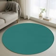 thumbnail image 1 of Dark Blue Round Area Rug 3.3 FT, Non Slip Small Entryway Kitchen Mat, Rustic Dark Green Solid Color Modern Art Washable Soft Circular Rug Non-Shedding Door Mat for Bathroom Playroom Kids Room, 1 of 9