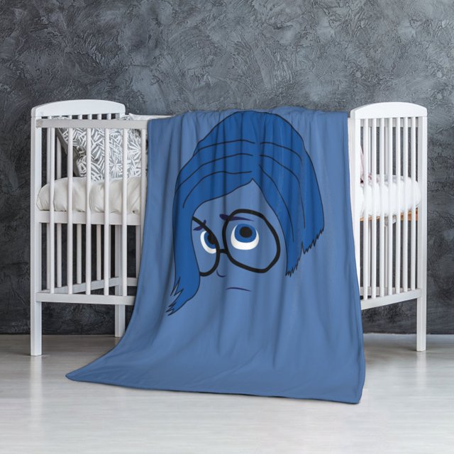 Dark Blue Sadness Inside Out Blanket for Couch Bed Throw Blanket