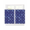 thumbnail image 1 of Dark Blue Scale Short Blackout Curtains 45 Inch Long Gradient Ripple Sparkle Scale Rod Pocket Kitchen Curtains, 2 Panels Thermal Insulated Room Darkening Drapes for Bedroom, 30"W x 45"L, 1 of 5