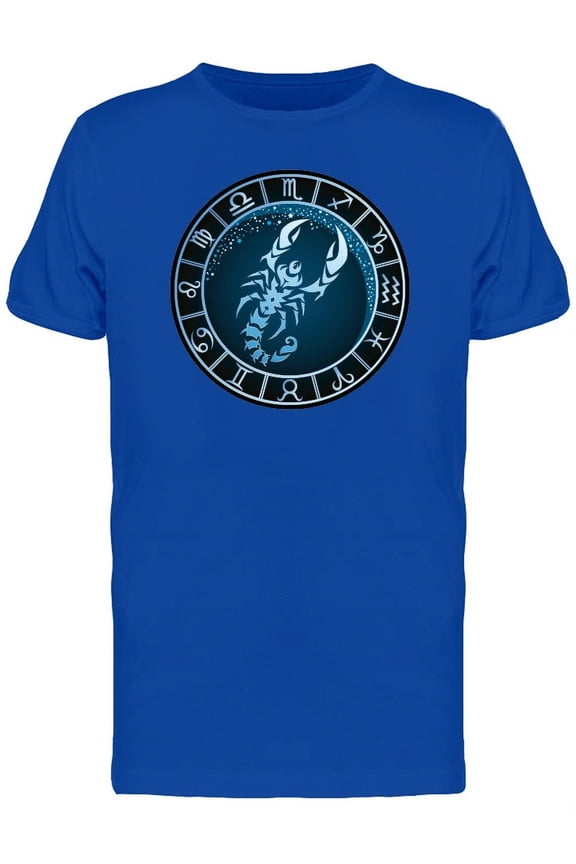Dark Blue Scorpio Zodiac T-Shirt Men -Image by Shutterstock, Male Medium
